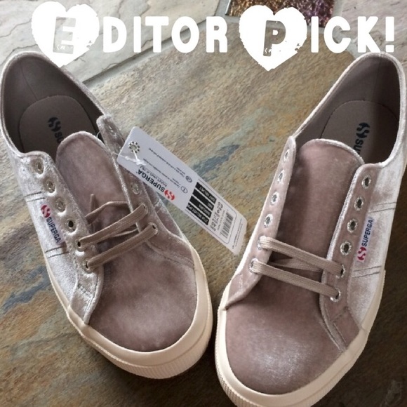🍃💕EDITOR PICK NIB Superga Gray Velvet Sneaker - Picture 2 of 8